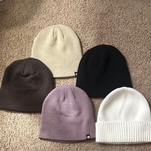 RBX Knit Beanie Set in Black, Cream, Brown, Mauve, White